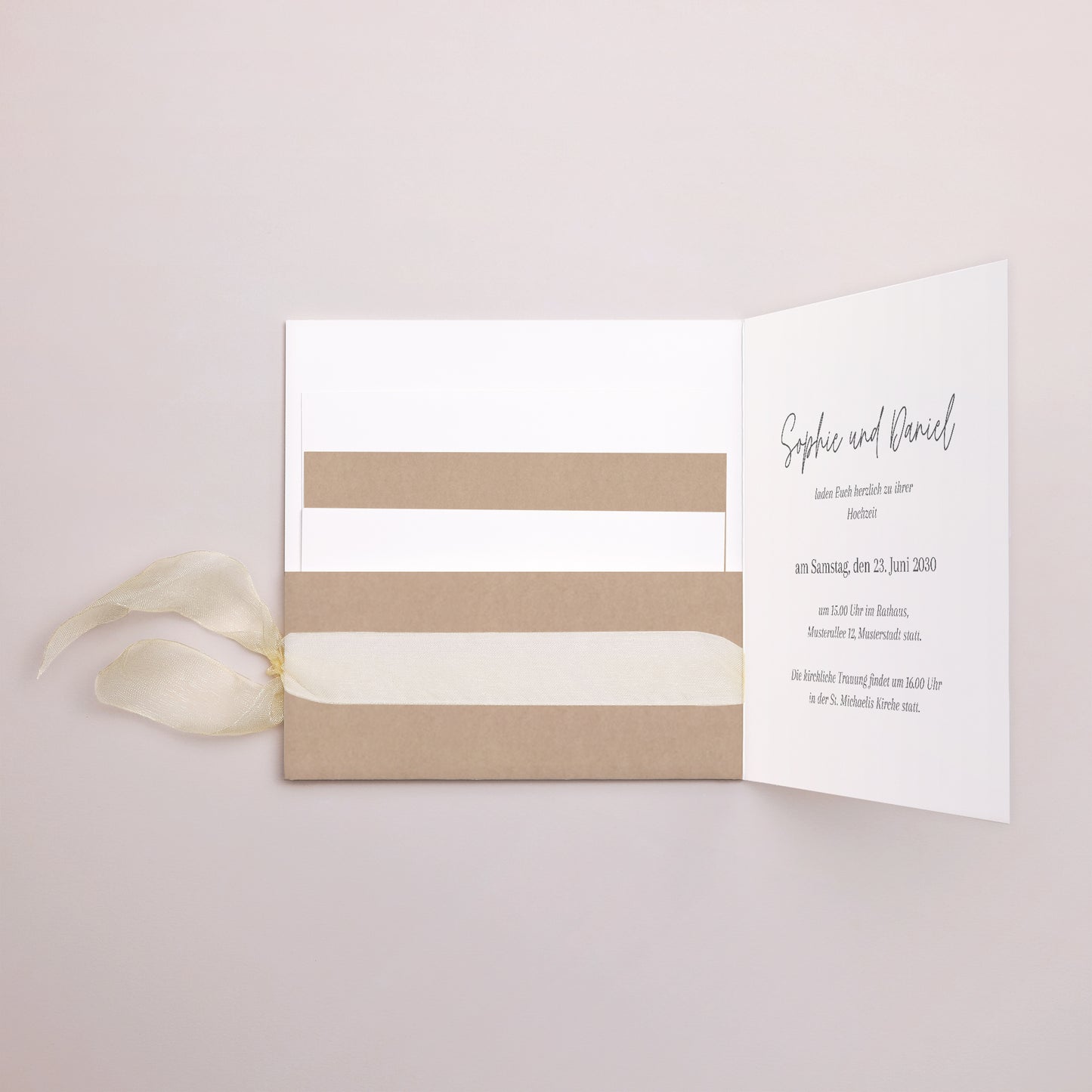 Hochzeitseinladung Quadratische Hülle, 3 Karten, Etikett Shakespeare II foto N° 3