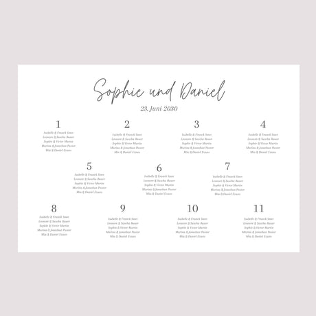Sitzplan Hochzeit Landschaft 90 x 60 cm Shakespeare II