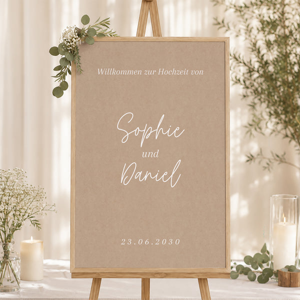 Begrüßungstafel Hochzeit Porträt 60 x 90 cm Shakespeare II foto