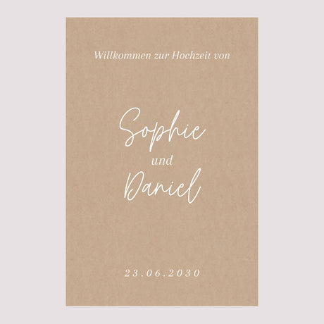 Begrüßungstafel Hochzeit Porträt 60 x 90 cm Shakespeare II