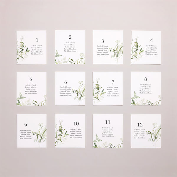 Sitzplan Hochzeit Pack von 12 Seralin foto