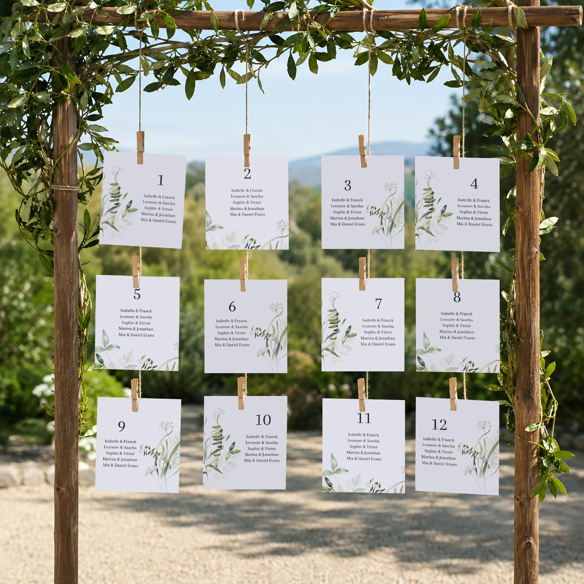 Sitzplan Hochzeit Pack von 12 Seralin foto N° 2