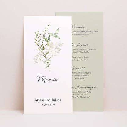 Menükarte Hochzeit Panoramatisches Porträt Seralin foto N° 1