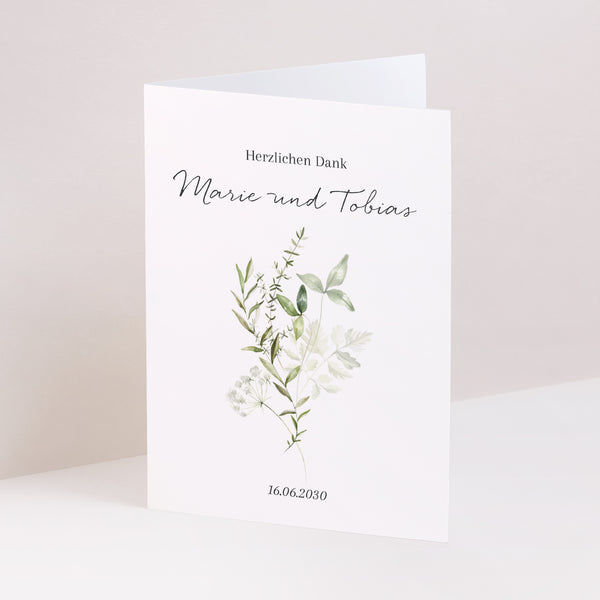 Dankeskarte Hochzeit Doppelflügelporträt Seralin foto
