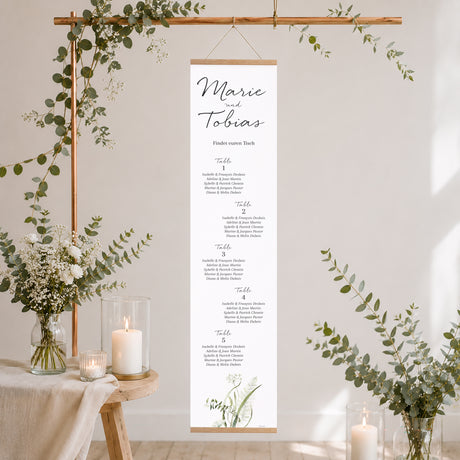 Sitzplan Hochzeit Holzstütze Seralin