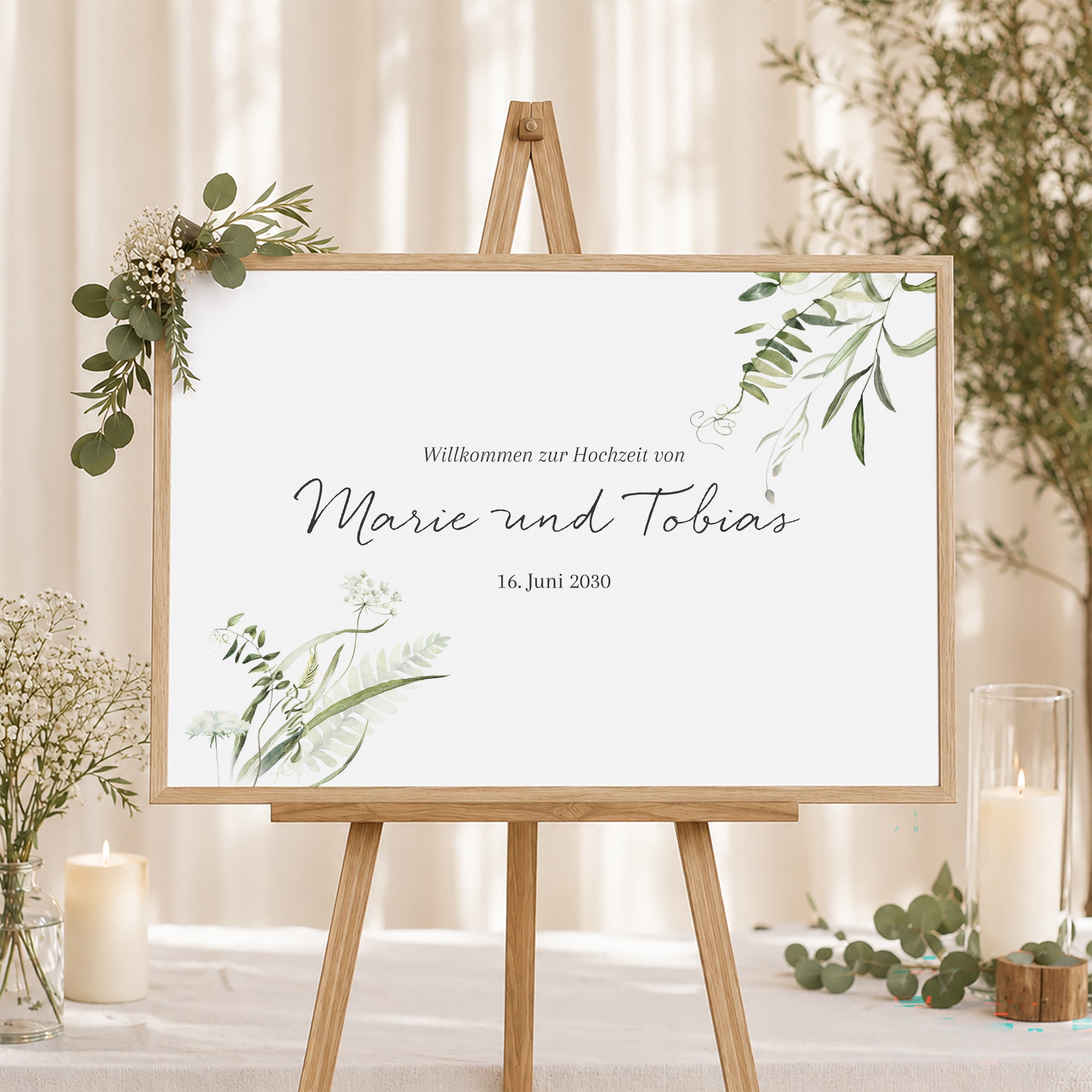 Begrüßungstafel Hochzeit Landschaft 90 x 60 cm Seralin foto N° 1