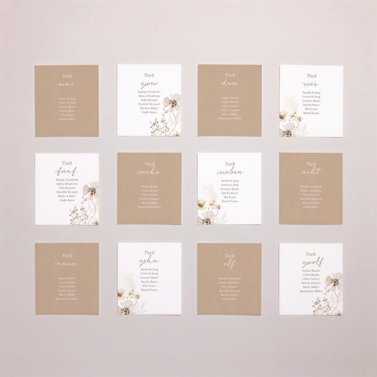 Sitzplan Hochzeit Pack von 12 Kamelie foto N° 1