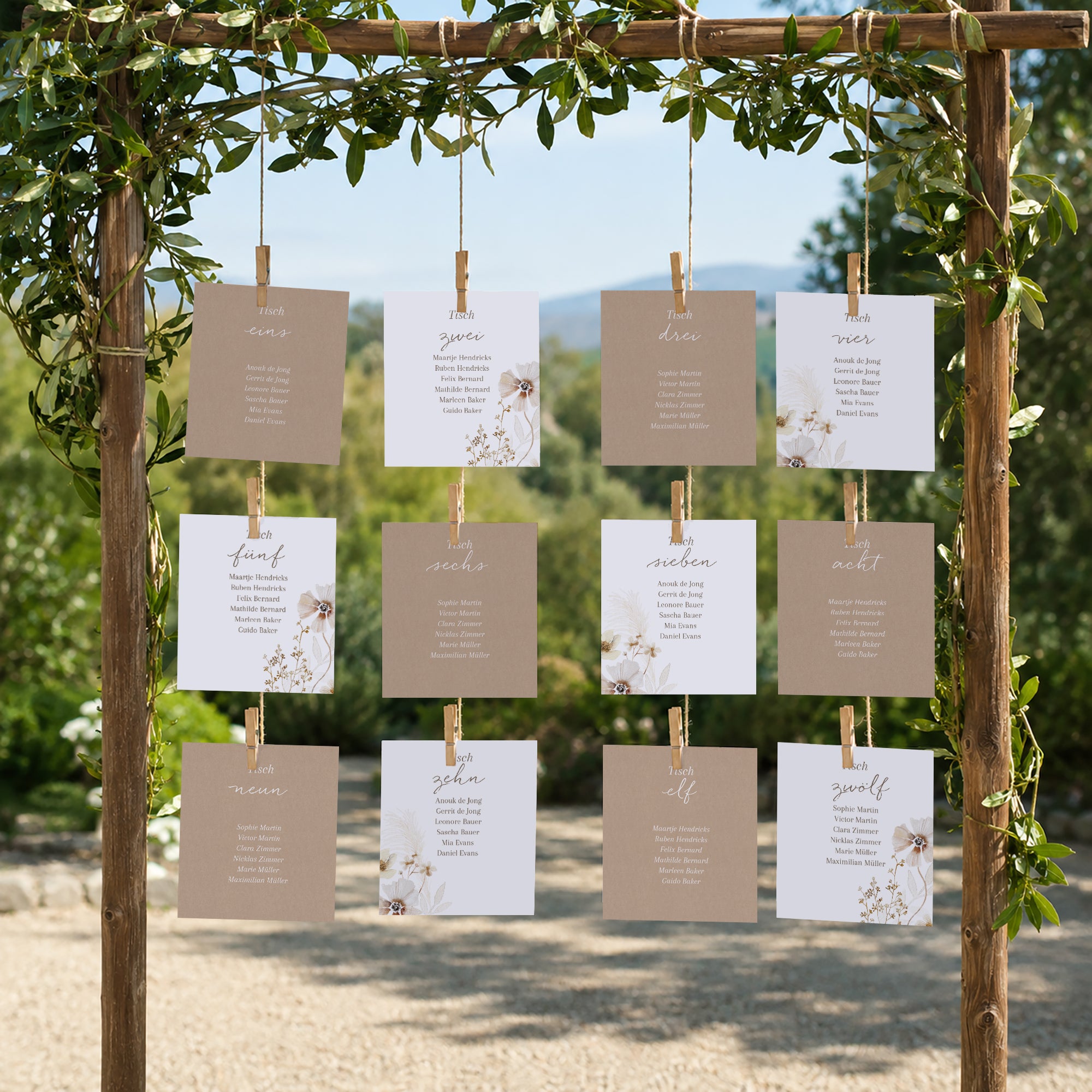 Sitzplan Hochzeit Pack von 12 Kamelie foto N° 2