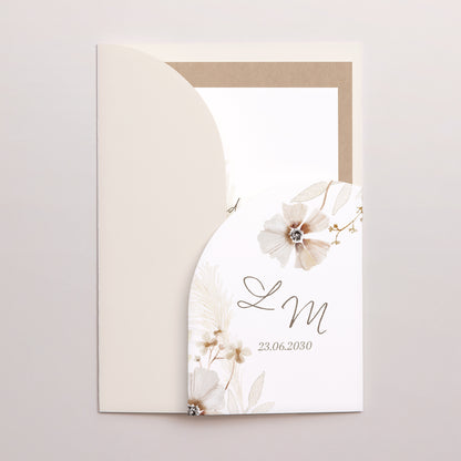 Hochzeitseinladung Hülle für 2 Karten Kamelie foto N° 1