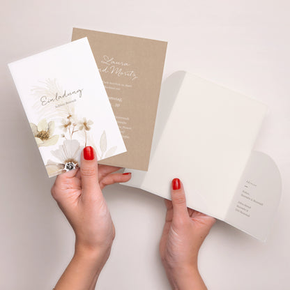 Hochzeitseinladung Hülle für 2 Karten Kamelie foto N° 4