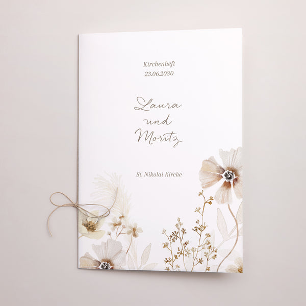 Kirchenheft Hochzeit Doppelflügel Kamelie foto