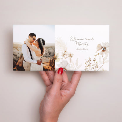 Dankeskarte Hochzeit Panoramische Landschaft Kamelie foto N° 2