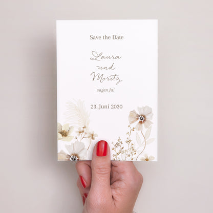 Save the date Karte Hochzeit Porträt Kamelie foto N° 2