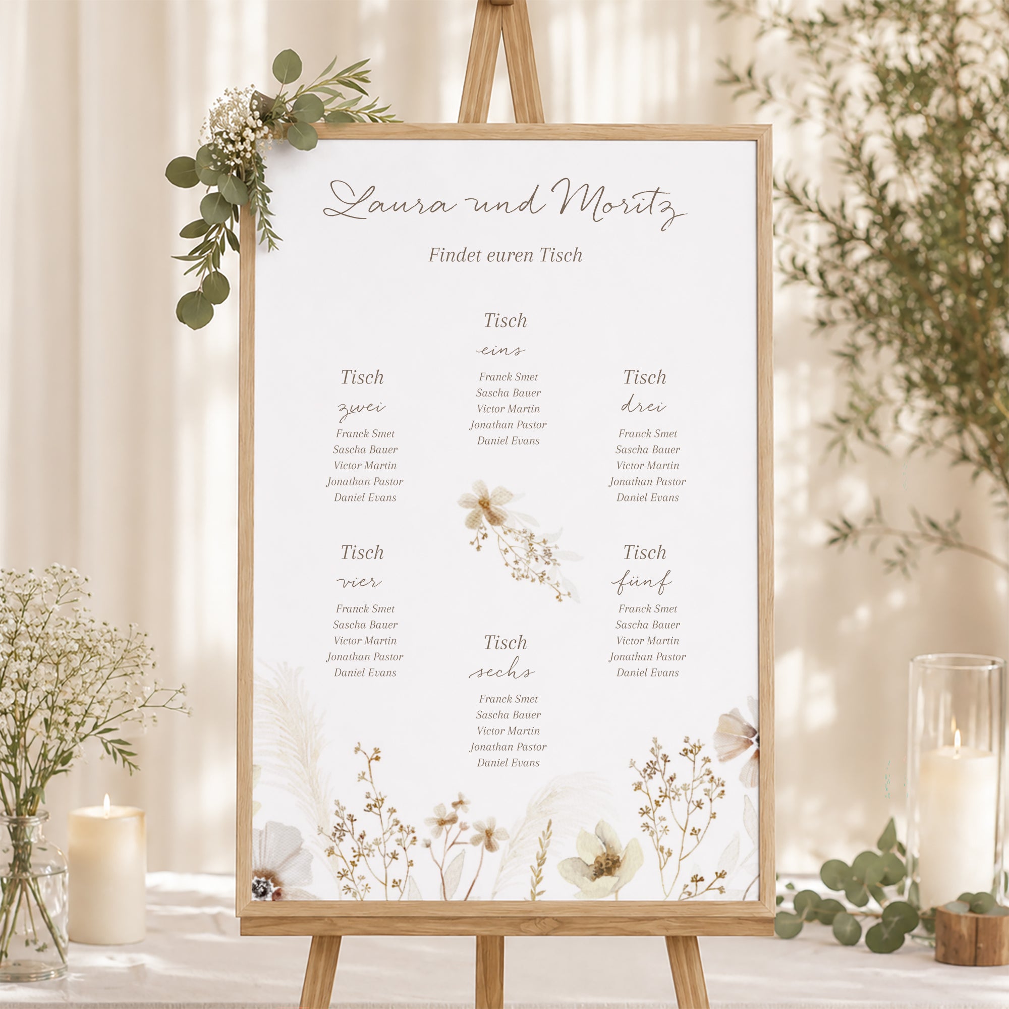 Sitzplan Hochzeit Porträt Kamelie foto N° 1