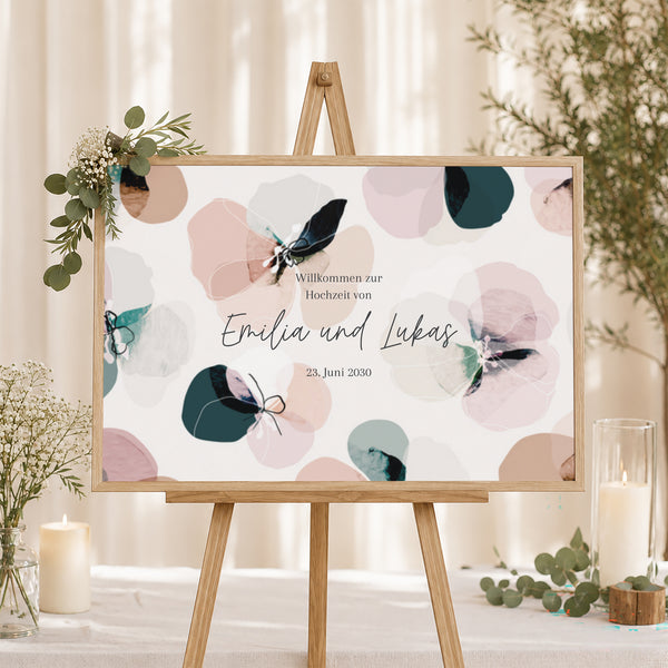 Begrüßungstafel Hochzeit Landschaft 90 x 60 cm foto