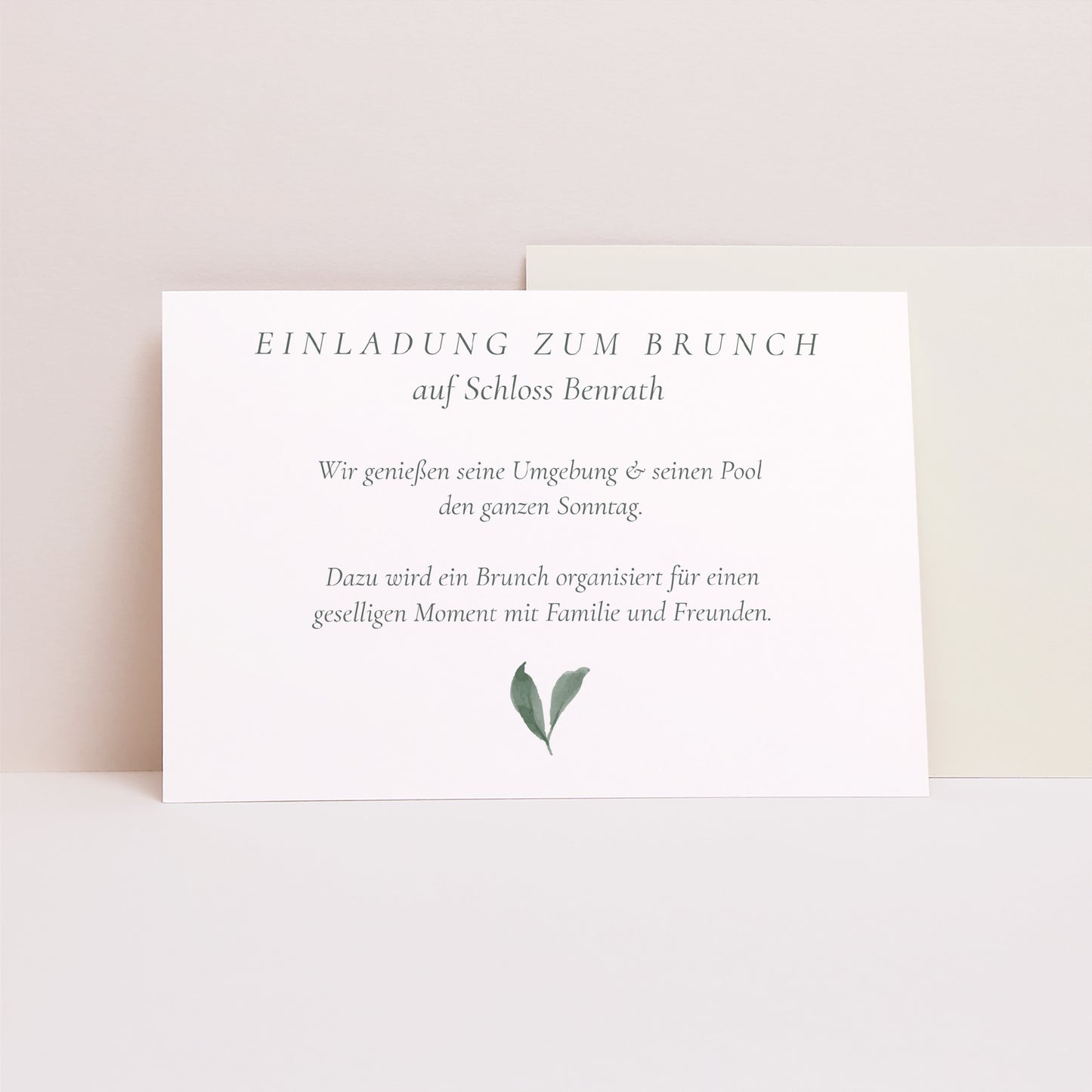 Einladungskarte Hochzeit Landschaft Pflanzenkranz foto N° 1
