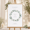 Begrüßungstafel Hochzeit Porträt 60 x 90 cm Pflanzenkranz foto N° 1