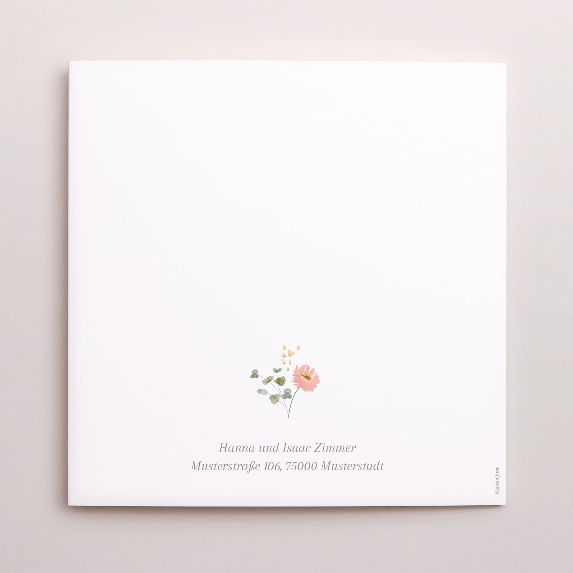 Dankeskarte Hochzeit Doppelflügiges Quadrat foto N° 3