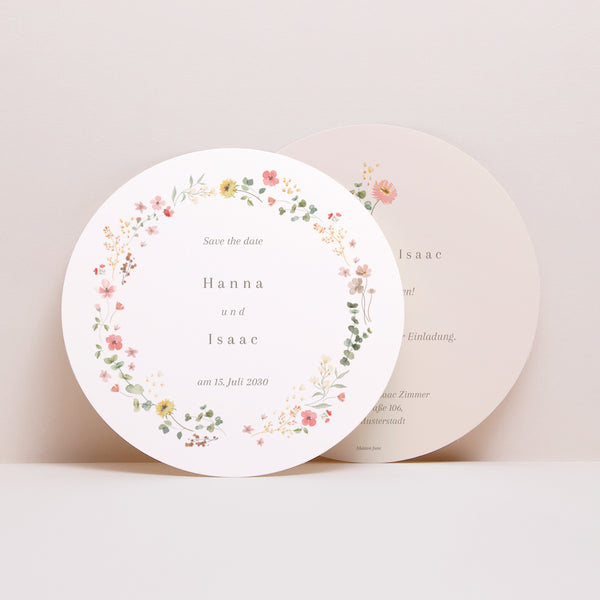 Save the date Karte Hochzeit Rund foto