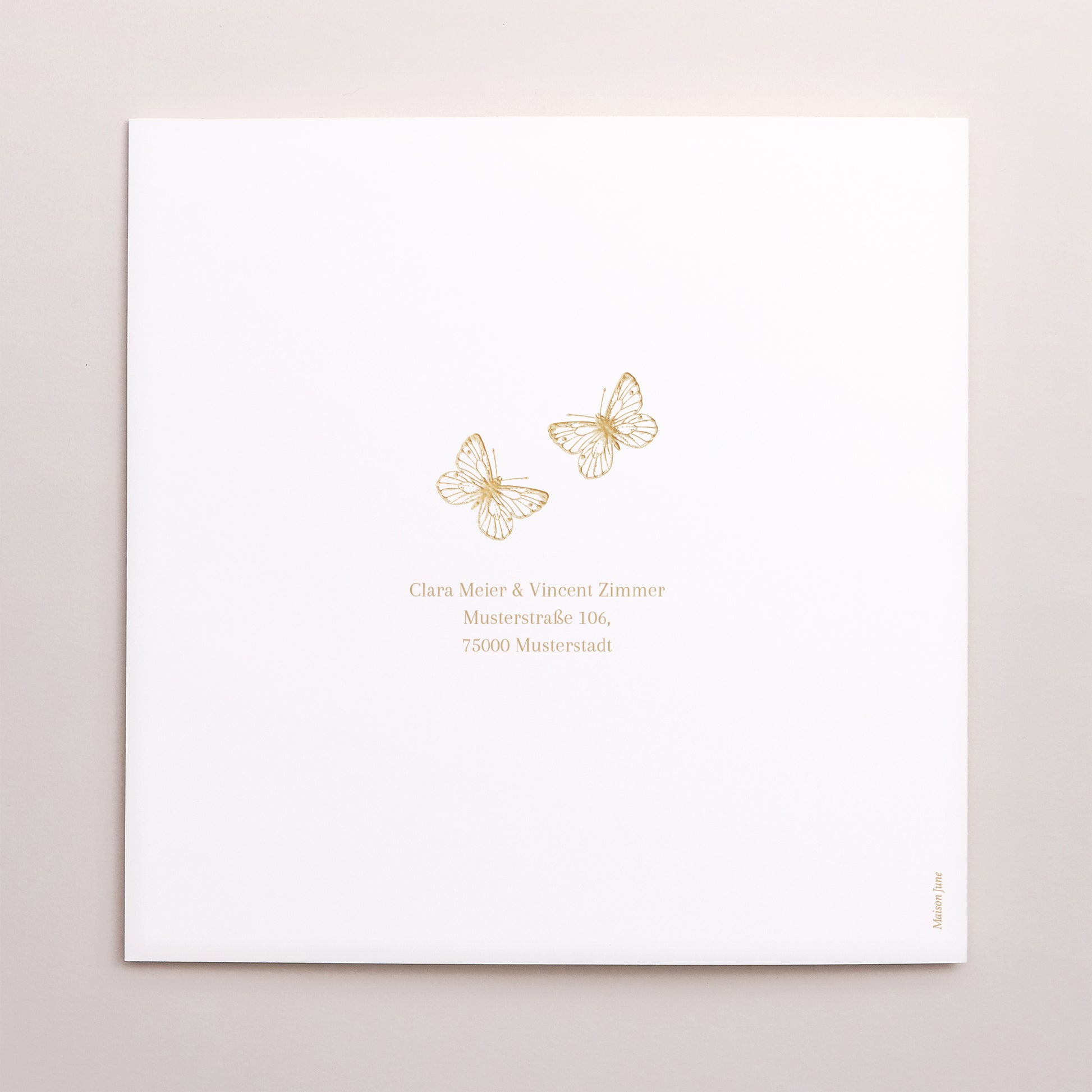 Hochzeitseinladung Doppelflügelfenster Goldenes Herbarium foto N° 3