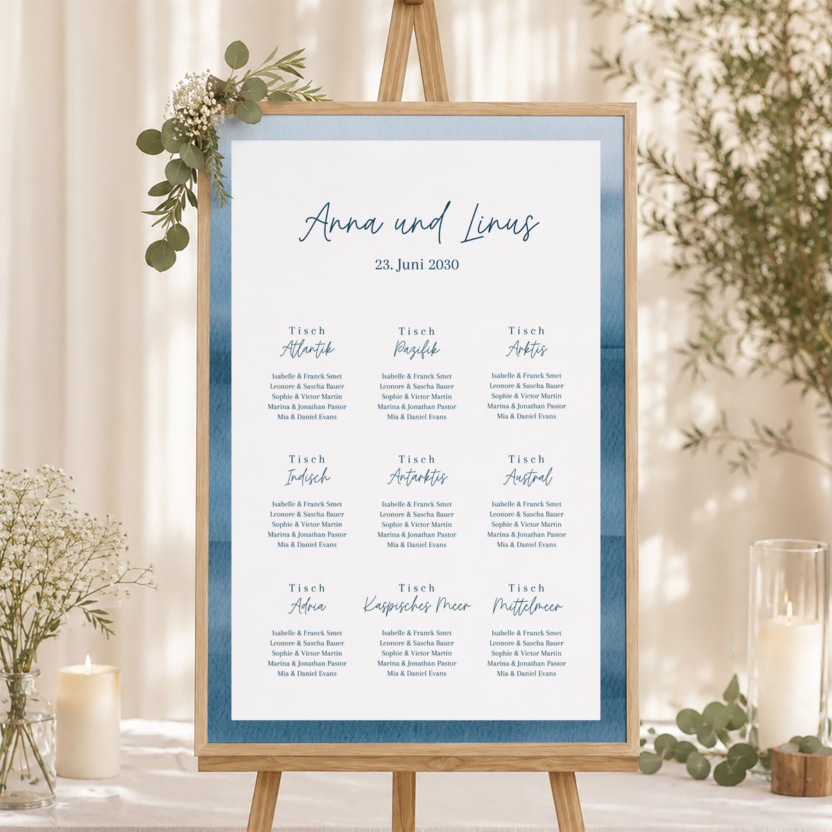Sitzplan Hochzeit Porträt Ozean der Liebe foto N° 1