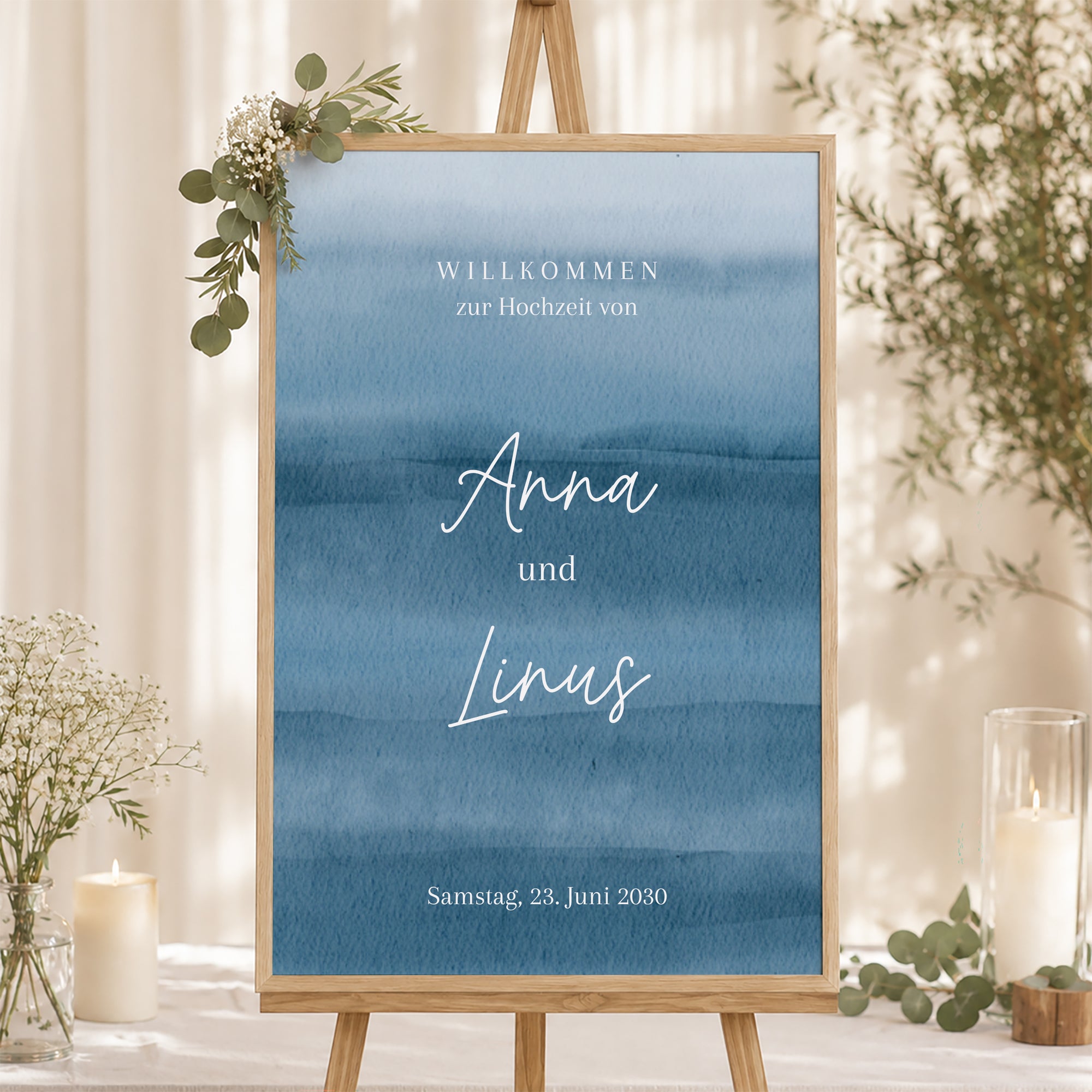 Begrüßungstafel Hochzeit Porträt 60 x 90 cm foto N° 1