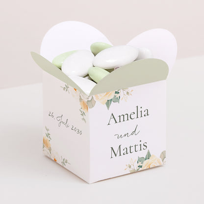 Geschenkbox Hochzeit Schmetterlingsöffnung Romantischer Blumenstrauß foto N° 1