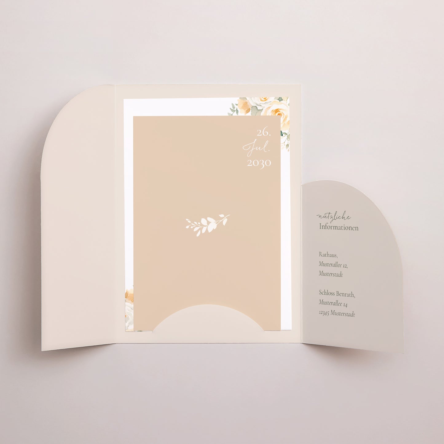 Hochzeitseinladung Hülle für 2 Karten Romantischer Blumenstrauß foto N° 2