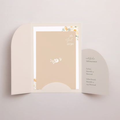 Hochzeitseinladung Hülle für 2 Karten Romantischer Blumenstrauß foto N° 2