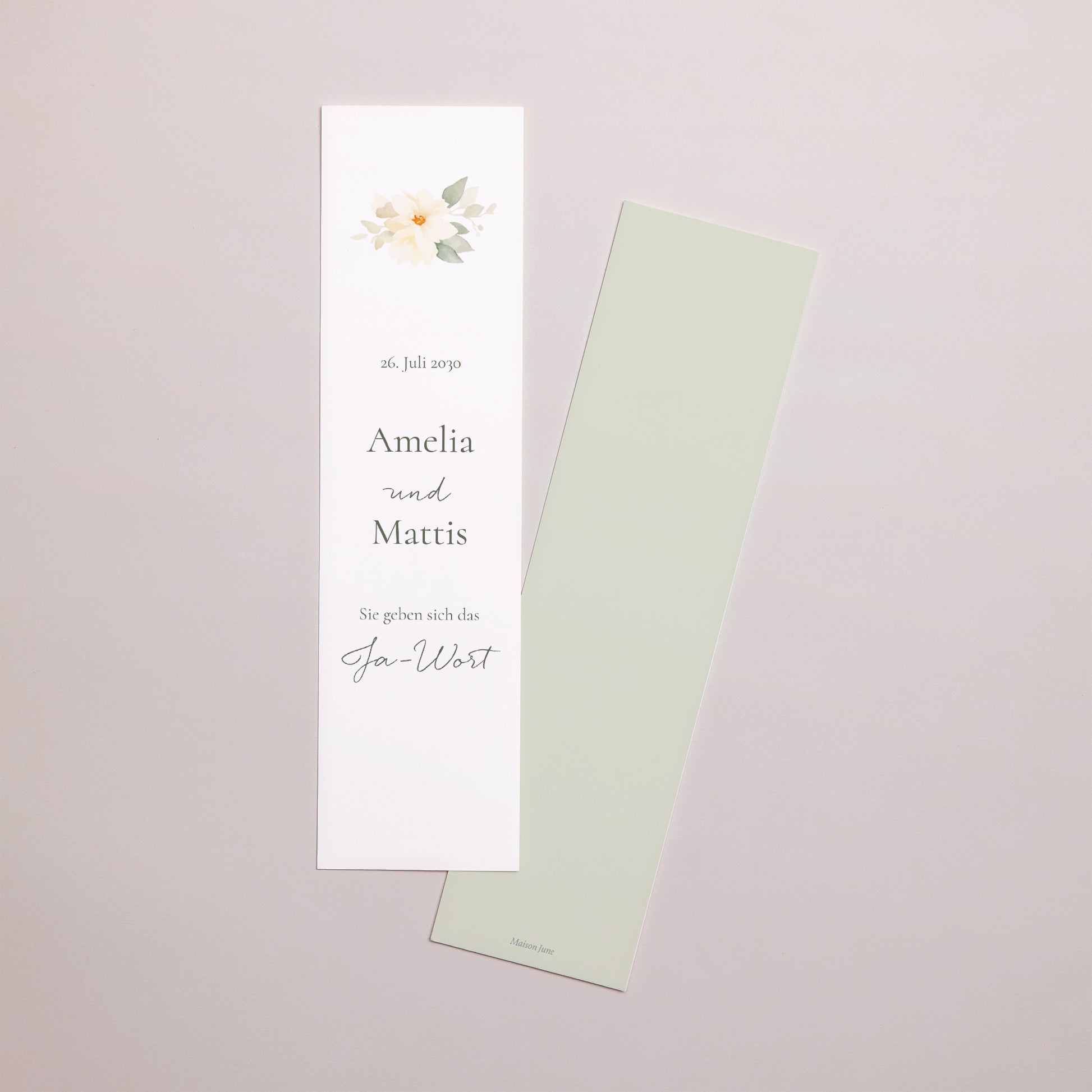 Save the date Karte Hochzeit Lesezeichen Romantischer Blumenstrauß foto N° 1