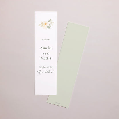 Save the date Karte Hochzeit Lesezeichen Romantischer Blumenstrauß foto N° 1