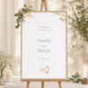 Begrüßungstafel Hochzeit Porträt 60 x 90 cm Romantischer Blumenstrauß foto N° 1