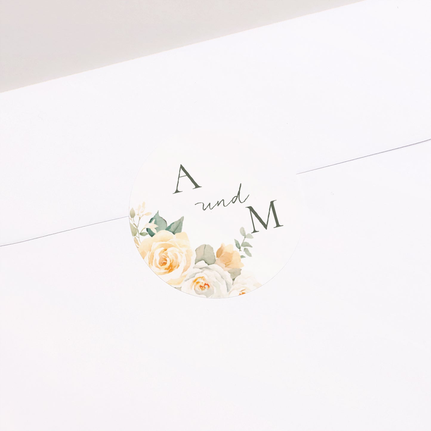 Sticker Hochzeit Rund Romantischer Blumenstrauß foto N° 2