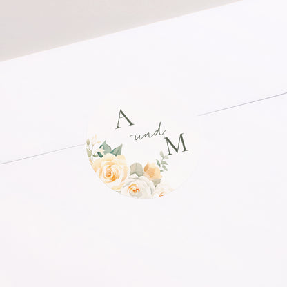 Sticker Hochzeit Rund Romantischer Blumenstrauß foto N° 2