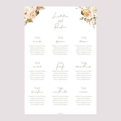 Sitzplan Hochzeit Porträt Pfirsichblüten foto N° 2