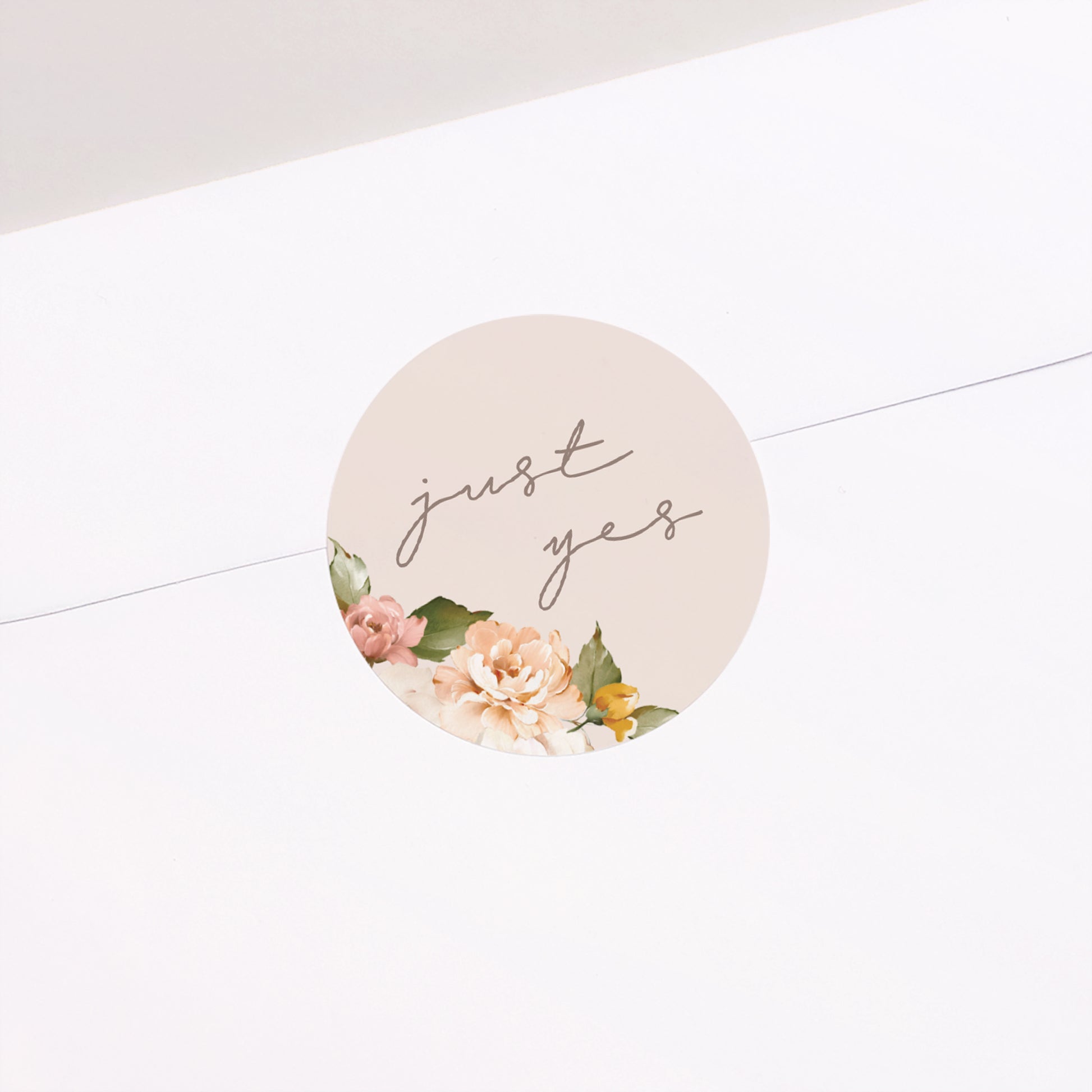 Sticker Hochzeit Rund Pfirsichblüten foto N° 2