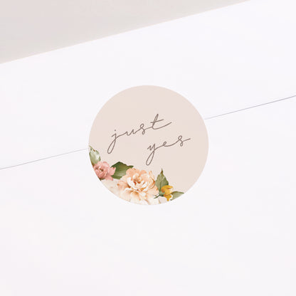 Sticker Hochzeit Rund Pfirsichblüten foto N° 2