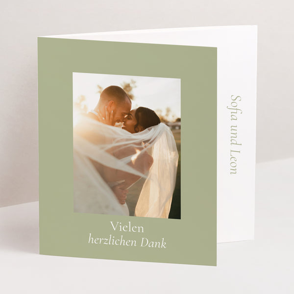 Dankeskarte Hochzeit Asymmetrisches Triptychon Romantischer Zweig III foto