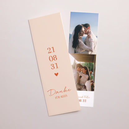 Dankeskarte Hochzeit Fotoautomaten Lesezeichen Liebe immer foto N° 1