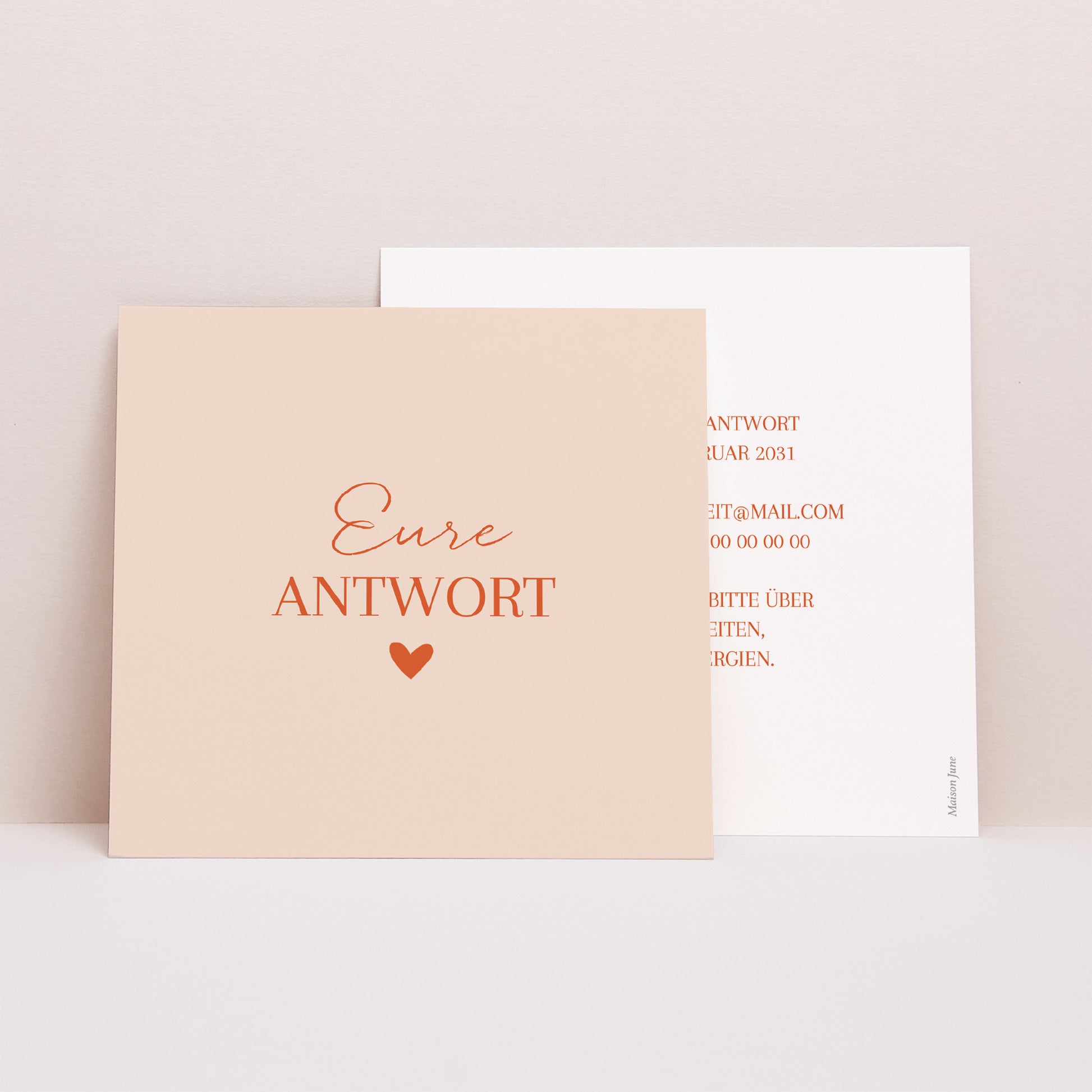 Antwortkarte Hochzeit Quadrat Liebe immer foto N° 1