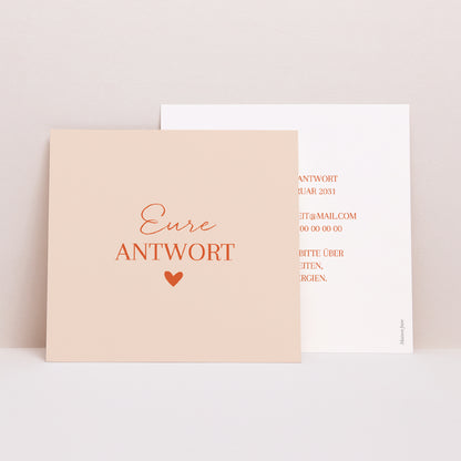 Antwortkarte Hochzeit Quadrat Liebe immer foto N° 1