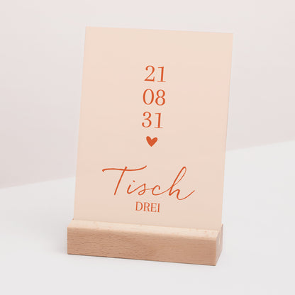 Tischnummern Hochzeit Rechteck Liebe immer foto N° 3