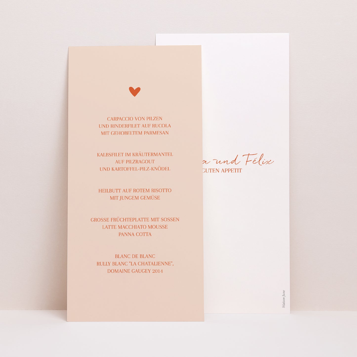 Menükarte Hochzeit Panoramatisches Porträt Liebe immer foto N° 1