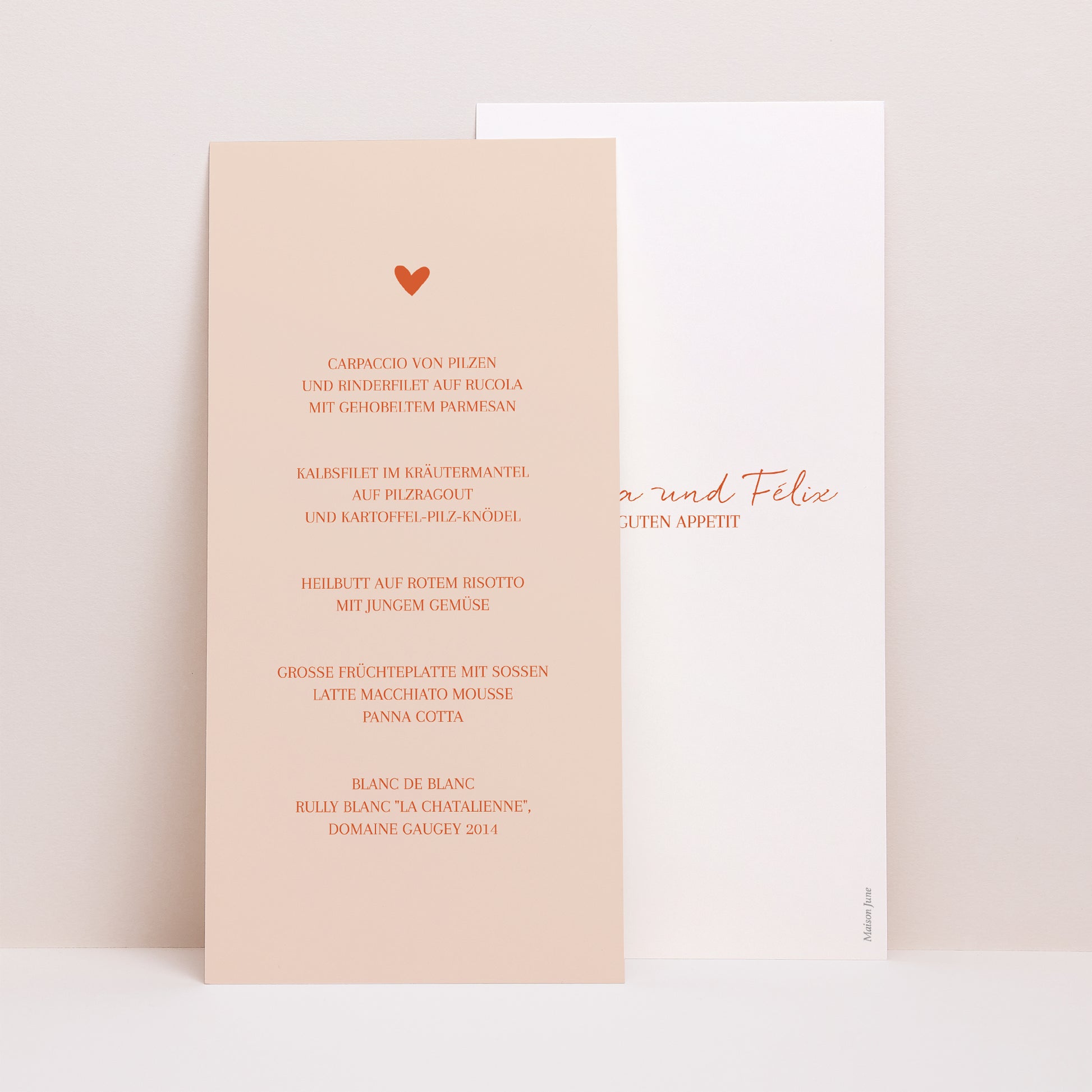 Menükarte Hochzeit Panoramatisches Porträt Liebe immer foto N° 1
