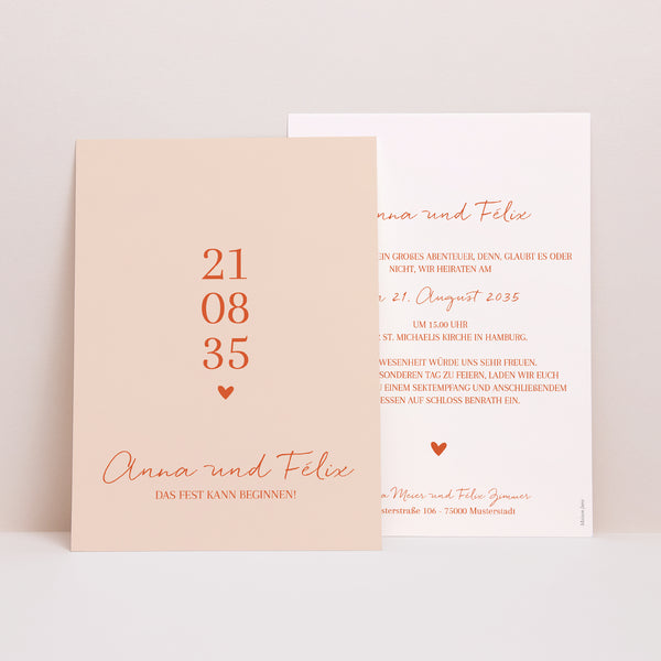 Hochzeitseinladung Liebe immer foto