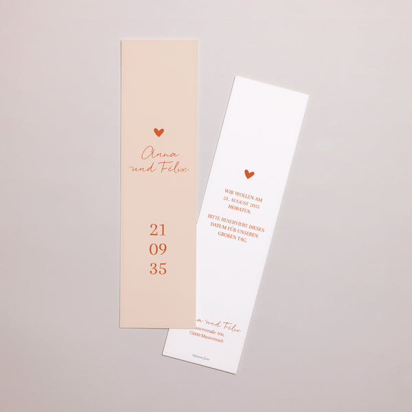Save the date Karte Hochzeit Lesezeichen Liebe immer foto