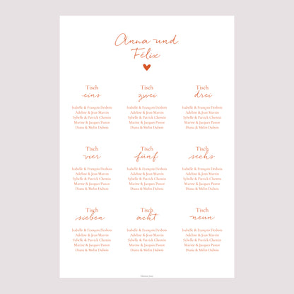 Sitzplan Hochzeit Porträt 60 x 90 cm Liebe immer foto N° 2