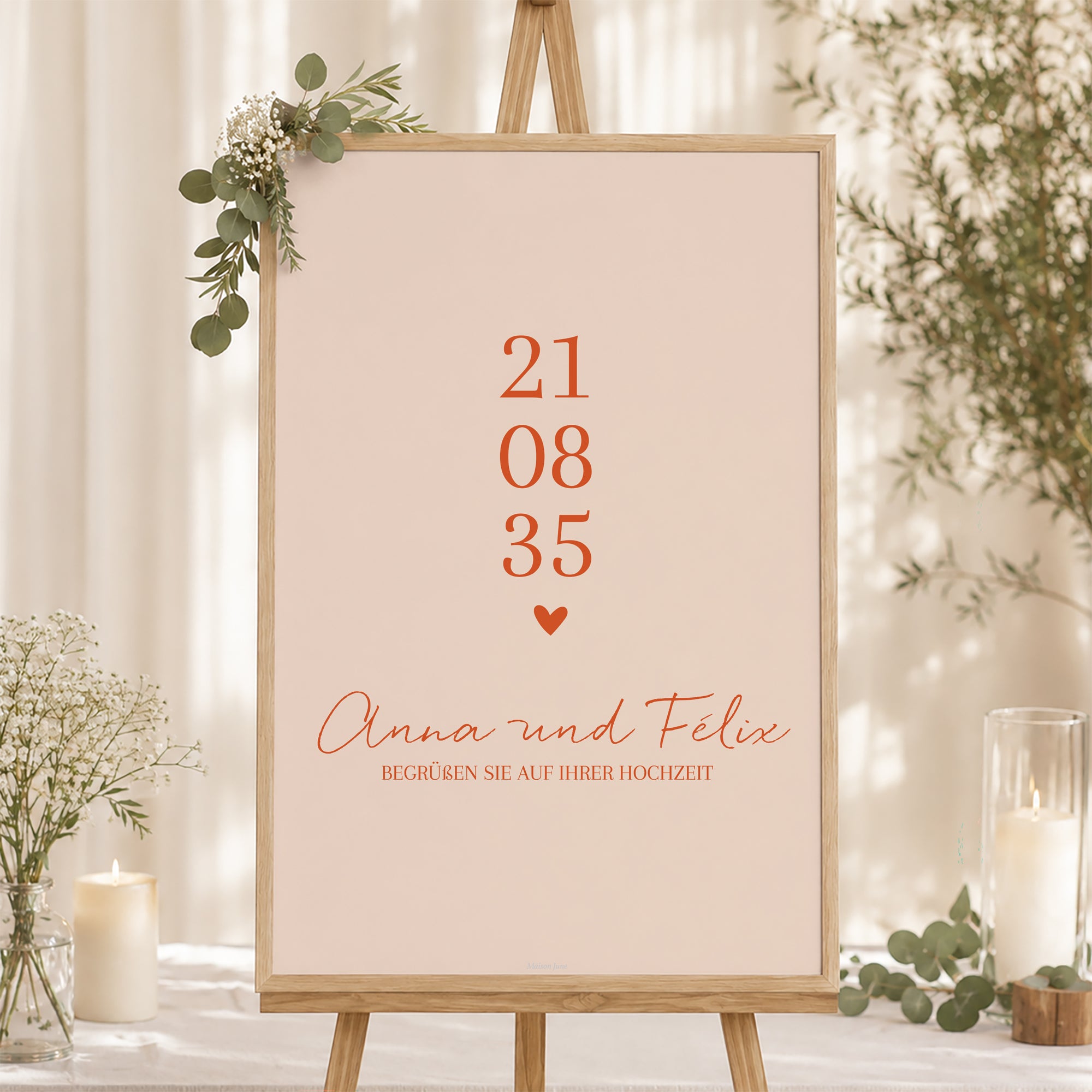 Begrüßungstafel Hochzeit Porträt 60 x 90 cm Liebe immer foto N° 1