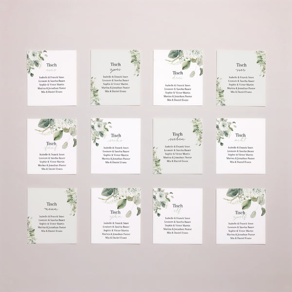 Sitzplan Hochzeit Pack von 12 Natürlich Romantisch foto