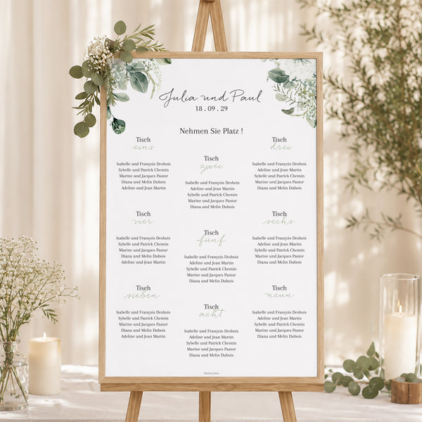 Sitzplan Hochzeit Porträt Natürlich Romantisch foto
